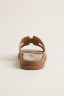 Suede Sandals with Cutouts - Taupe