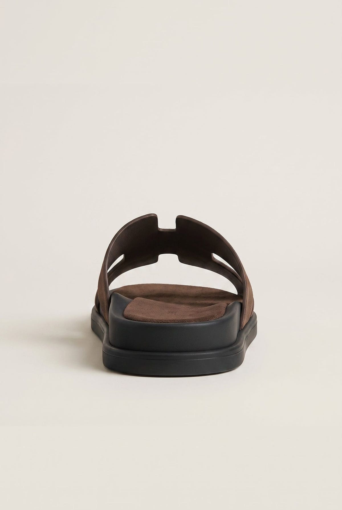 Suede Sandals with Cutouts - Brown-Suede Sandals with Cutouts - Brown