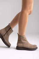 Ragazza 0235 Suede Comfort Ankle Boots - Taupe Suede