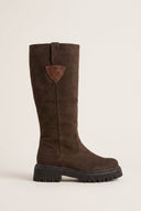 Mid-Length Suede Leather Boots - Brown Suede