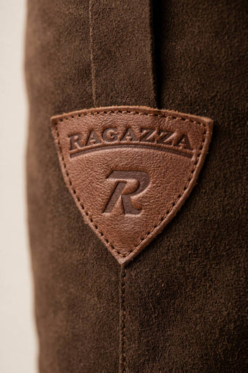 Mid-Length Suede Leather Boots - Brown Suede