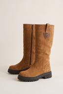 Mid-Length Suede Leather Boots - Tan Suede