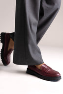 ERYNN chunky loafers - μπορντό ματ