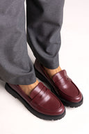 ERYNN chunky loafers - μπορντό ματ