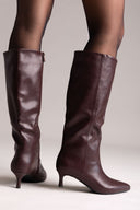 ERYNN Μπότες Kitten Heel - Burgundy Matte