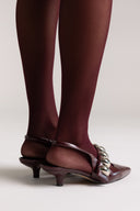 Γόβες Slingback CORINA - Μπορντό Σπαστό Λουστρίνι