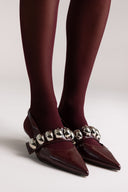 Γόβες Slingback CORINA - Μπορντό Σπαστό Λουστρίνι