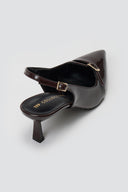 Slingback Γόβες Kitten Heel TFP - Καφέ Λουστρίνι