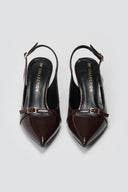 Slingback Γόβες Kitten Heel TFP - Καφέ Λουστρίνι