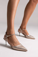 Cutout Crystal Pumps TFP - Champagne Metallic
