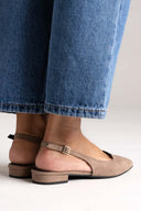 Slingback Pointed Ballet Flats TFP - Taupe Suede