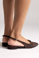 Slingback Pointed Ballet Flats TFP - Brown Suede