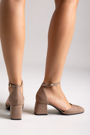 Zapatos de salón Open lateral - Ante taupe