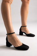 Γόβες TFP με ανοιχτά πλαϊνά - μαύρο σουέτ