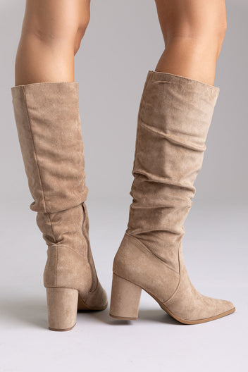 Boots Pointed Toe - Taupe Suede