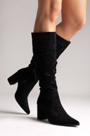 Μπότες μυτερές - Black Suede