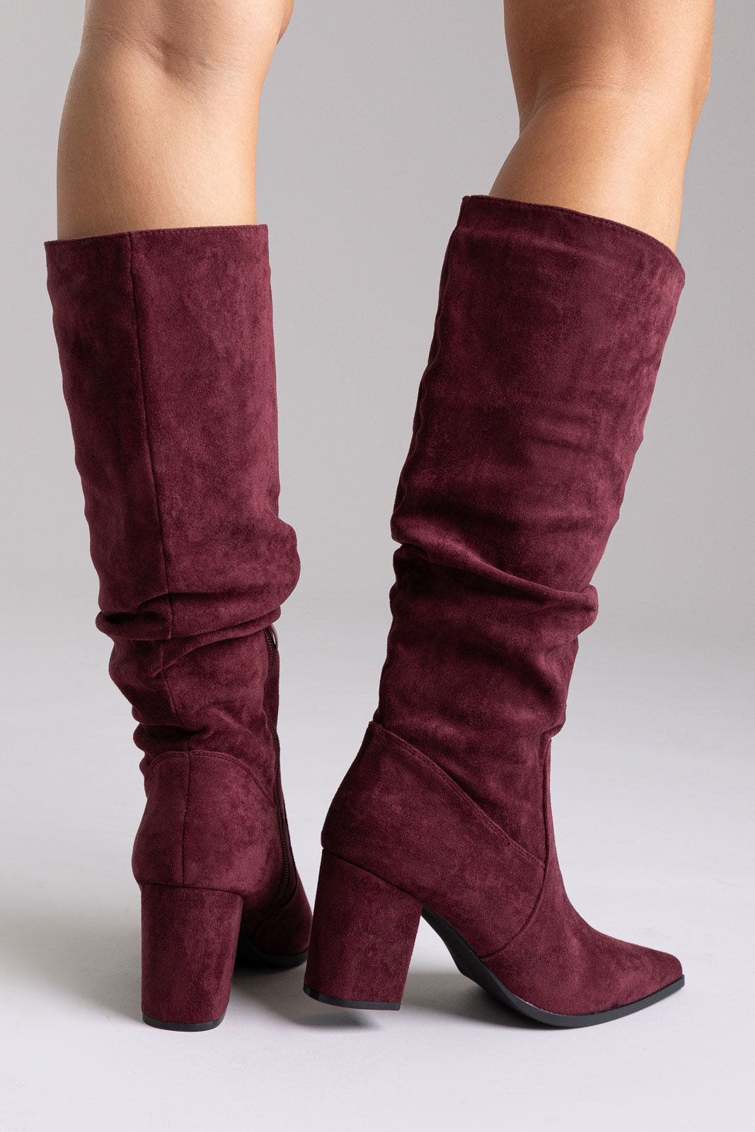 Boots Pointed Toe - Burgundy Suede