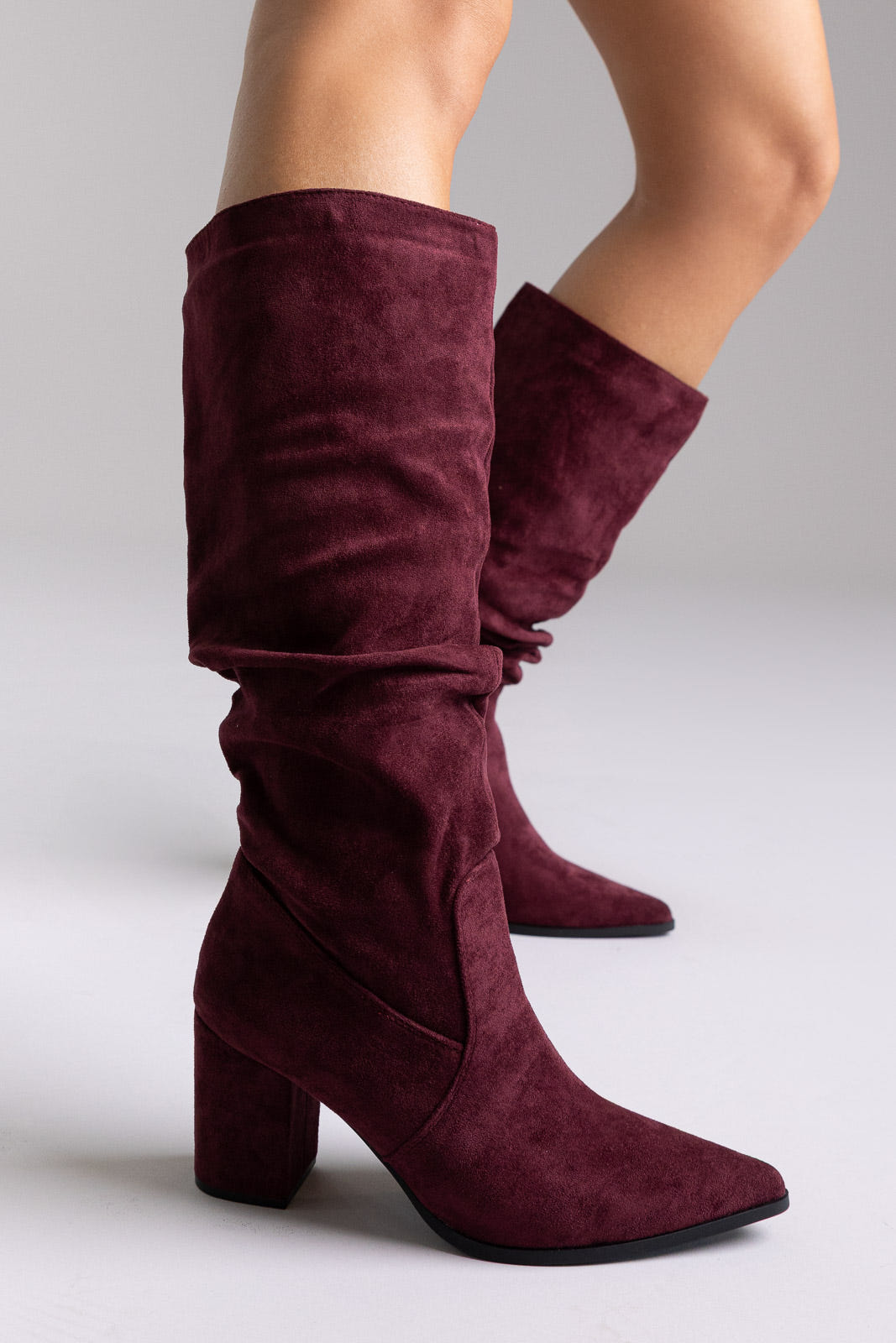 Boots Pointed Toe - Burgundy Suede