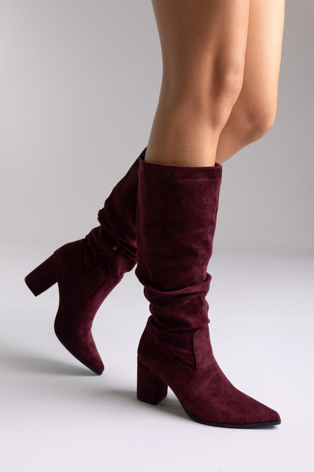 Boots Pointed Toe - Burgundy Suede