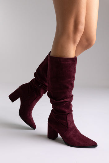 Boots Pointed Toe - Burgundy Suede