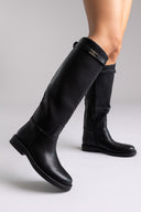Μπότες ιππασίας με λεπτομέρεια λουράκι - μαύρο ματ