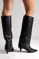 Μπότες με χαμηλό τακούνι - μαύρο ματ