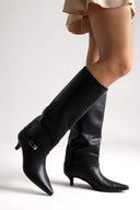 Μπότες με χαμηλό τακούνι - μαύρο ματ