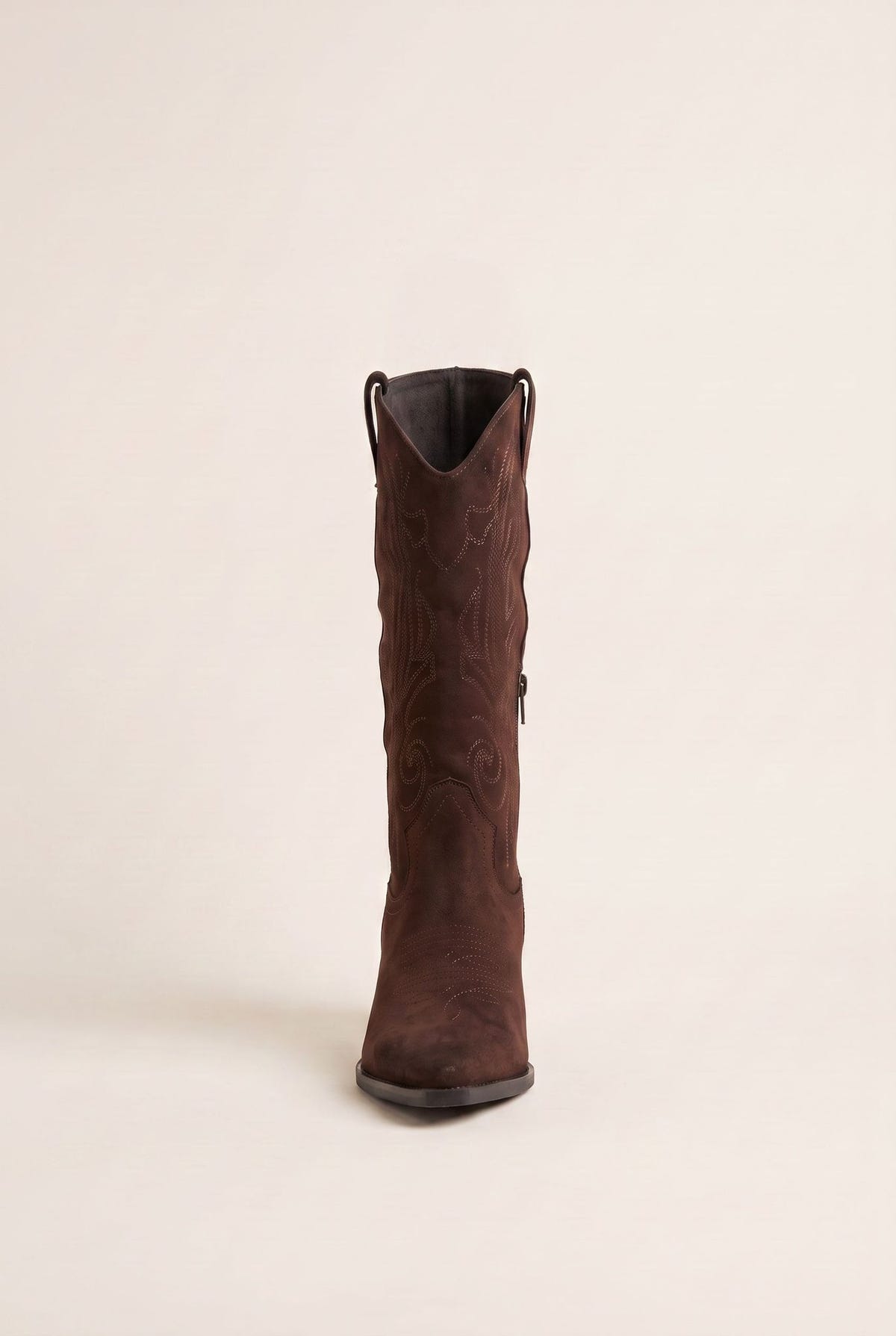 Cowboy Boots Mid Calf - Brown Suede