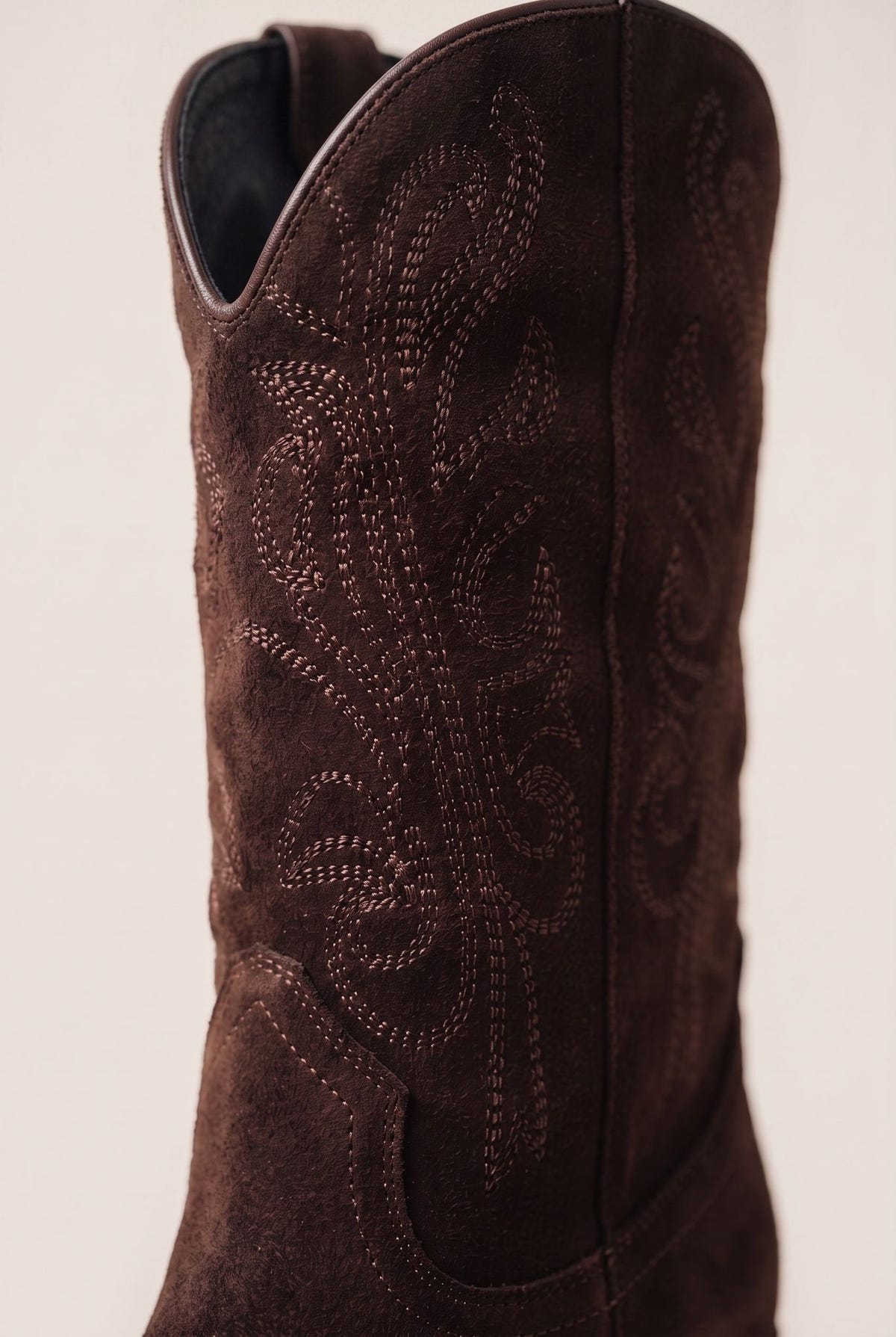 Cowboy Boots Mid Calf - Brown Suede