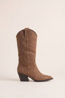 Cowboy Boots Mid Calf - Camel Suede