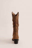Cowboy Boots Mid Calf - Camel Suede