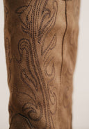 Cowboy Boots Mid Calf - Camel Suede