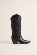 Cowboy Boots Mid Calf - Black Matte