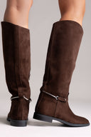 Μπότες ιππασίας Corina με μεταλλική λεπτομέρεια - καφέ σουέτ