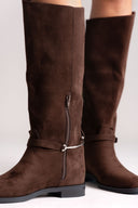 Μπότες ιππασίας Corina με μεταλλική λεπτομέρεια - καφέ σουέτ
