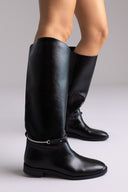 Μπότες ιππασίας Corina με μεταλλική λεπτομέρεια - Μαύρο Ματ