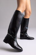 Μπότες ιππασίας Corina με μεταλλική λεπτομέρεια - Μαύρο Ματ