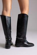 Μπότες ιππασίας Corina με μεταλλική λεπτομέρεια - Μαύρο Ματ