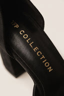 Block Heel Pumps Ankle Strap - Black Suede
