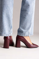 Γόβες με τετράγωνο τακούνι TFP - Μπορντό Ματ