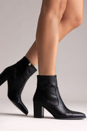 Μπότες αστραγάλου με χοντρό τακούνι - Μαύρο ματ