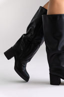 Μπότες με σχέδιο γκέτας - μαύρο ματ