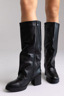 Μπότες με σχέδιο γκέτας - μαύρο ματ