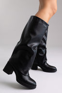 Μπότες με σχέδιο γκέτας - μαύρο ματ