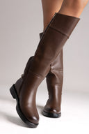 Μπότες Ιππασίας με Φερμουάρ - Καφέ Ματ
