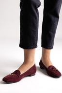 Μοκασίνια Σουέτ με Μεταλλική Αγκράφα TFP - Μπορντό Σουέτ