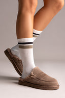 Χειμερινές παντόφλες με γούνα - Ταμπά Σουέτ