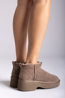 Μποτάκια KELARA με γούνα - Ταμπά Σουέτ