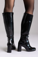 RAGAZZA Μπότες με Τακούνι Block 0710 - Μαύρο Λουστρίνι