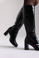 RAGAZZA Μπότες με Τακούνι Block 0710 - Μαύρο Λουστρίνι